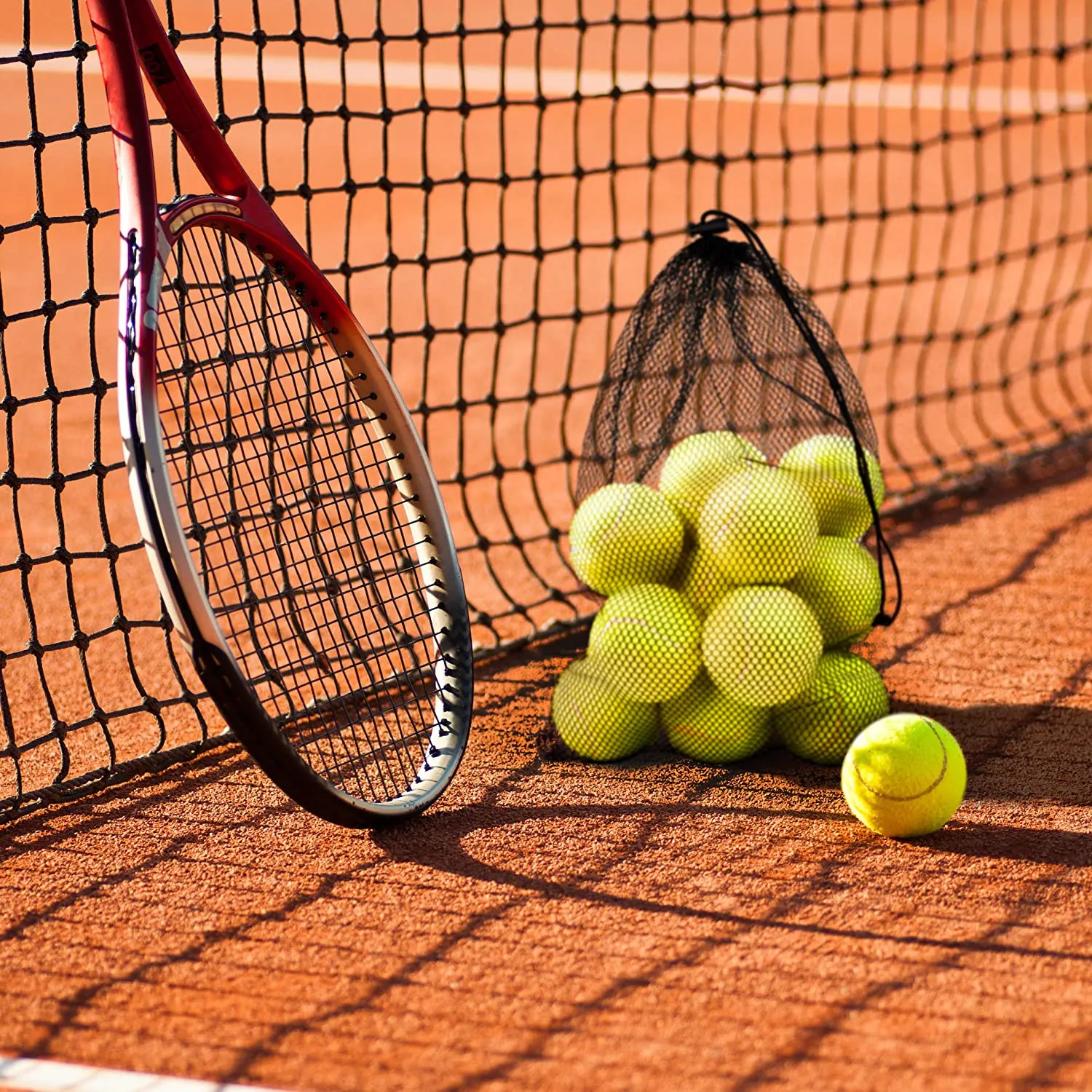 15 Tennis Balls with Mesh Storage Bag