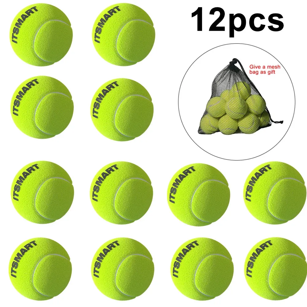 6/12pcs Tennis Balls with Mesh Carry Bag