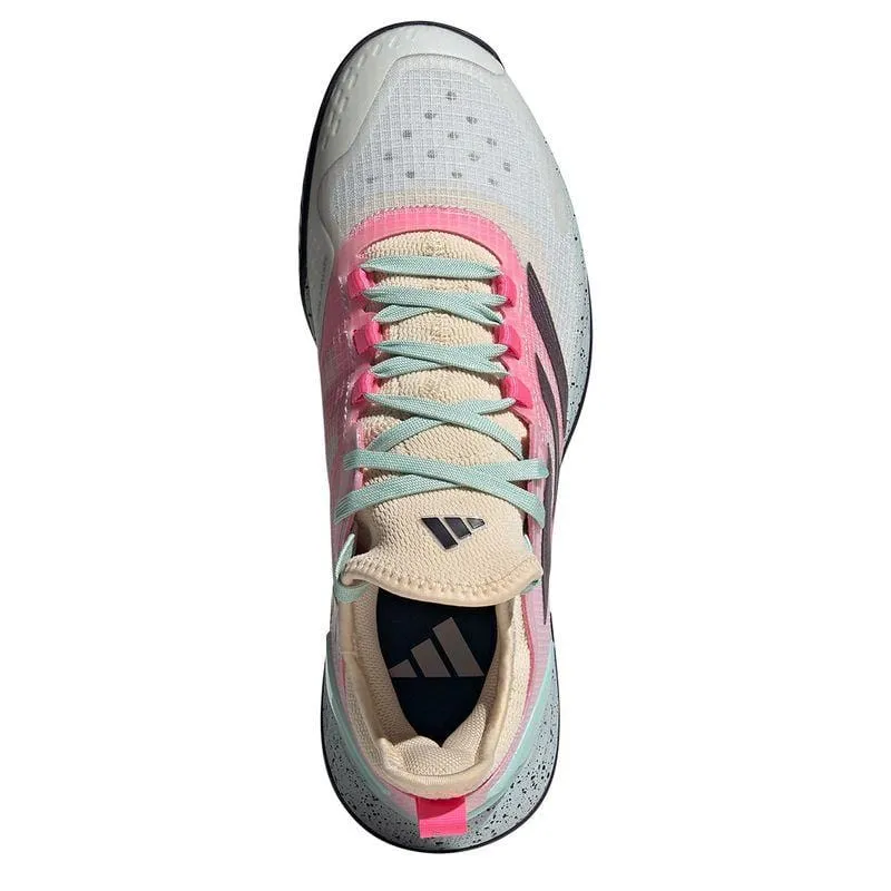 ADIDAS Adizero Ubersonic 4.1 Mens Tennis Shoes - Crystal White / Aurora Met / Semi Flash Aqua