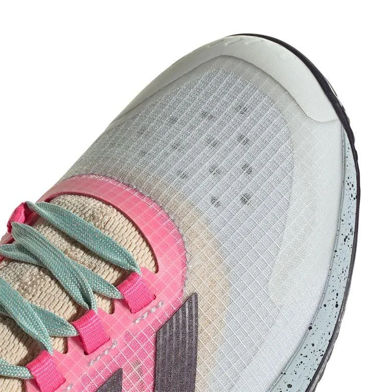 ADIDAS Adizero Ubersonic 4.1 Mens Tennis Shoes - Crystal White / Aurora Met / Semi Flash Aqua