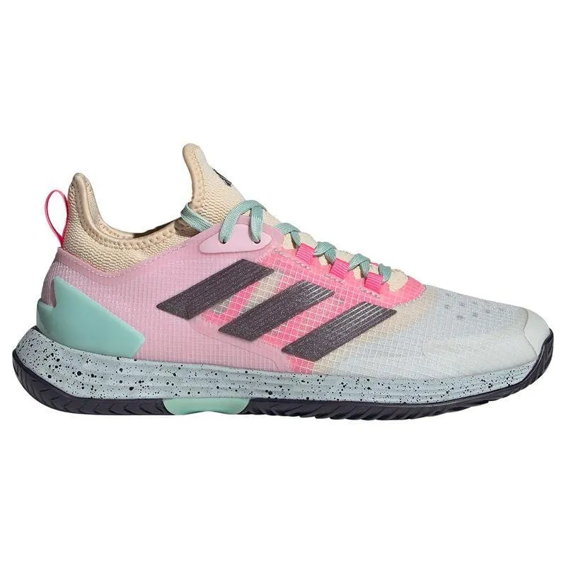 ADIDAS Adizero Ubersonic 4.1 Mens Tennis Shoes - Crystal White / Aurora Met / Semi Flash Aqua
