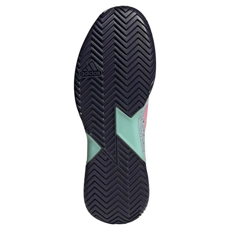ADIDAS Adizero Ubersonic 4.1 Mens Tennis Shoes - Crystal White / Aurora Met / Semi Flash Aqua