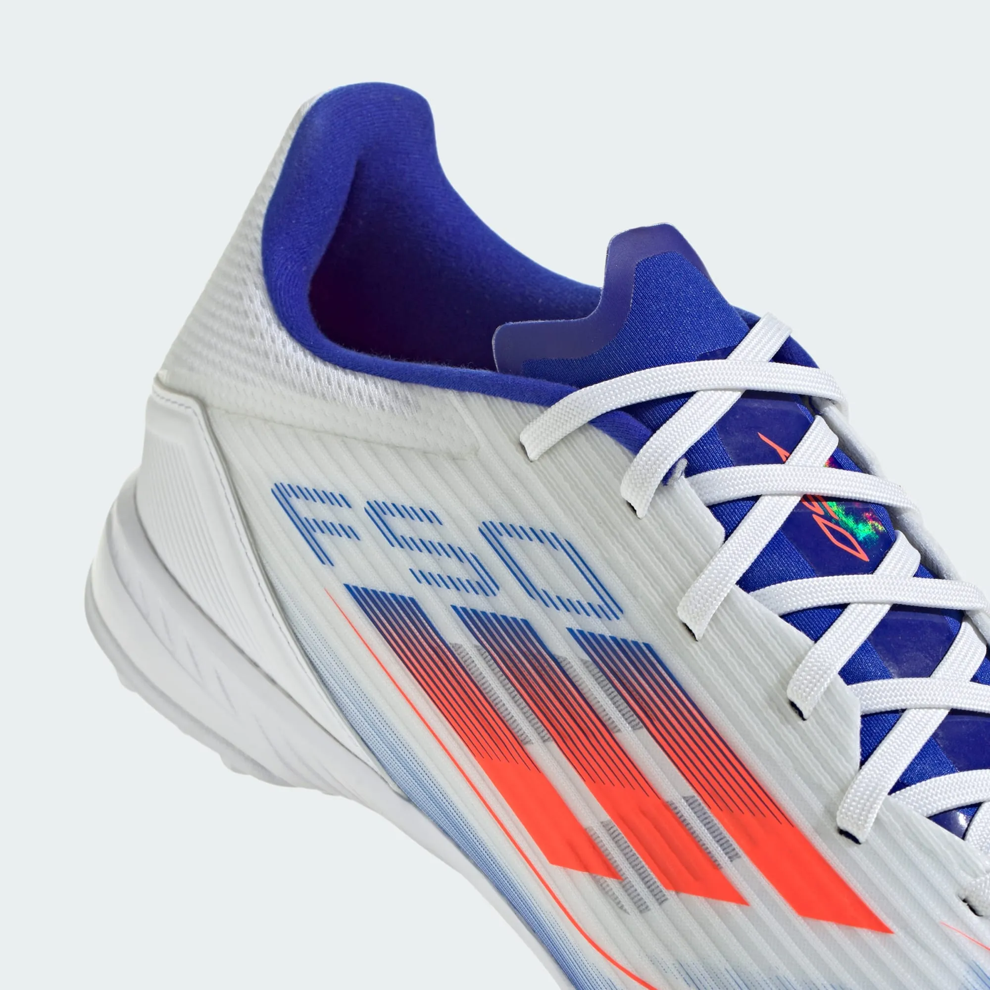 adidas F50 League Artificial Turf Soccer Shoes | Cloud White-Solar Red-Lucid Blue | Men's