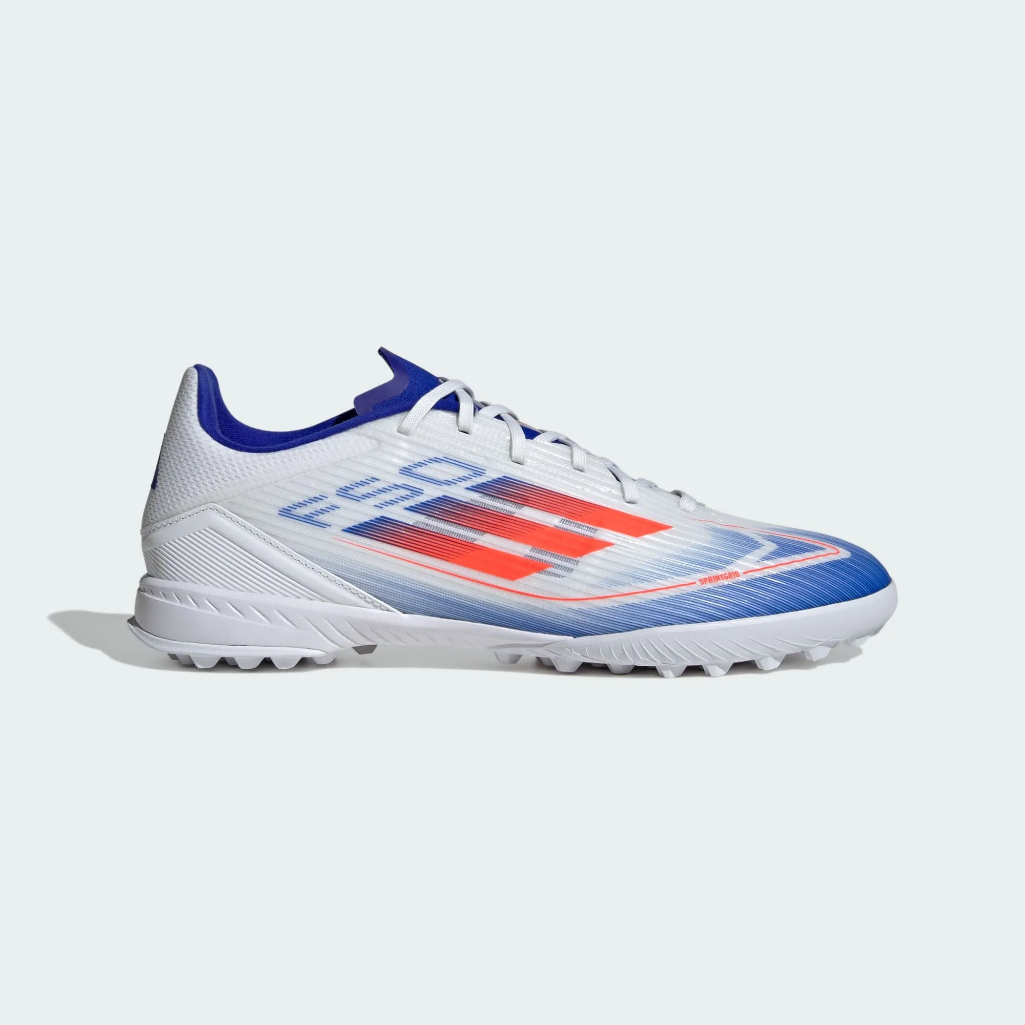 adidas F50 League Artificial Turf Soccer Shoes | Cloud White-Solar Red-Lucid Blue | Men's
