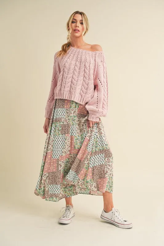 Aemi   Co Mint Vintage Printed Maxi Skirt