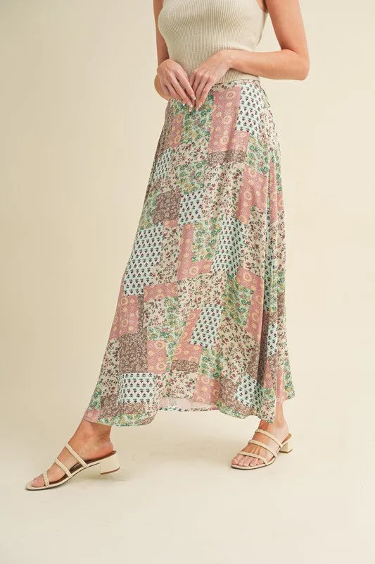Aemi   Co Mint Vintage Printed Maxi Skirt