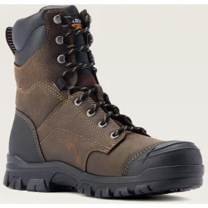 Ariat Men's Treadfast 8" Soft Toe Waterproof Slip Resistant Work Boot - Brown - 10042484