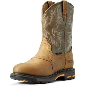 Ariat Men's WorkHog 10" Soft Toe Waterproof Western Work Boot - Aged Bark - 10008633