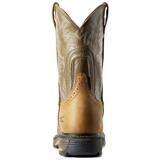 Ariat Men's WorkHog 10" Soft Toe Waterproof Western Work Boot - Aged Bark - 10008633