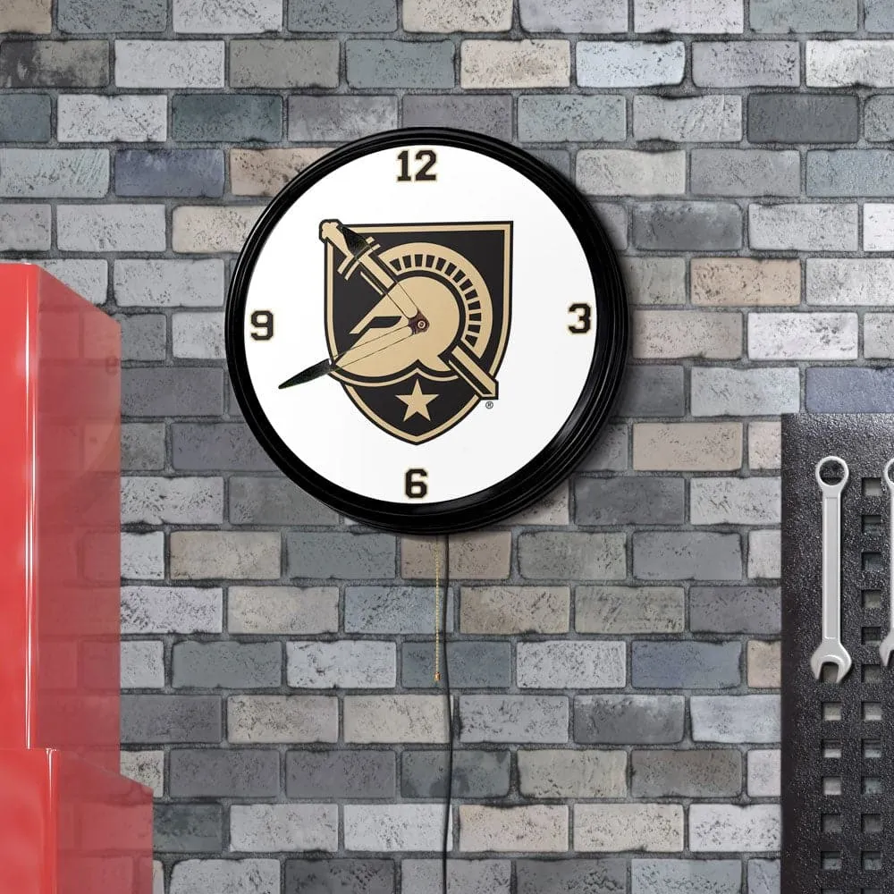 Army Black Knights: Athena's Helmet - Retro Lighted Wall Clock