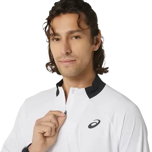 ASICS Men's Long-Sleeve 1/2 Zip Tennis Top White/Black