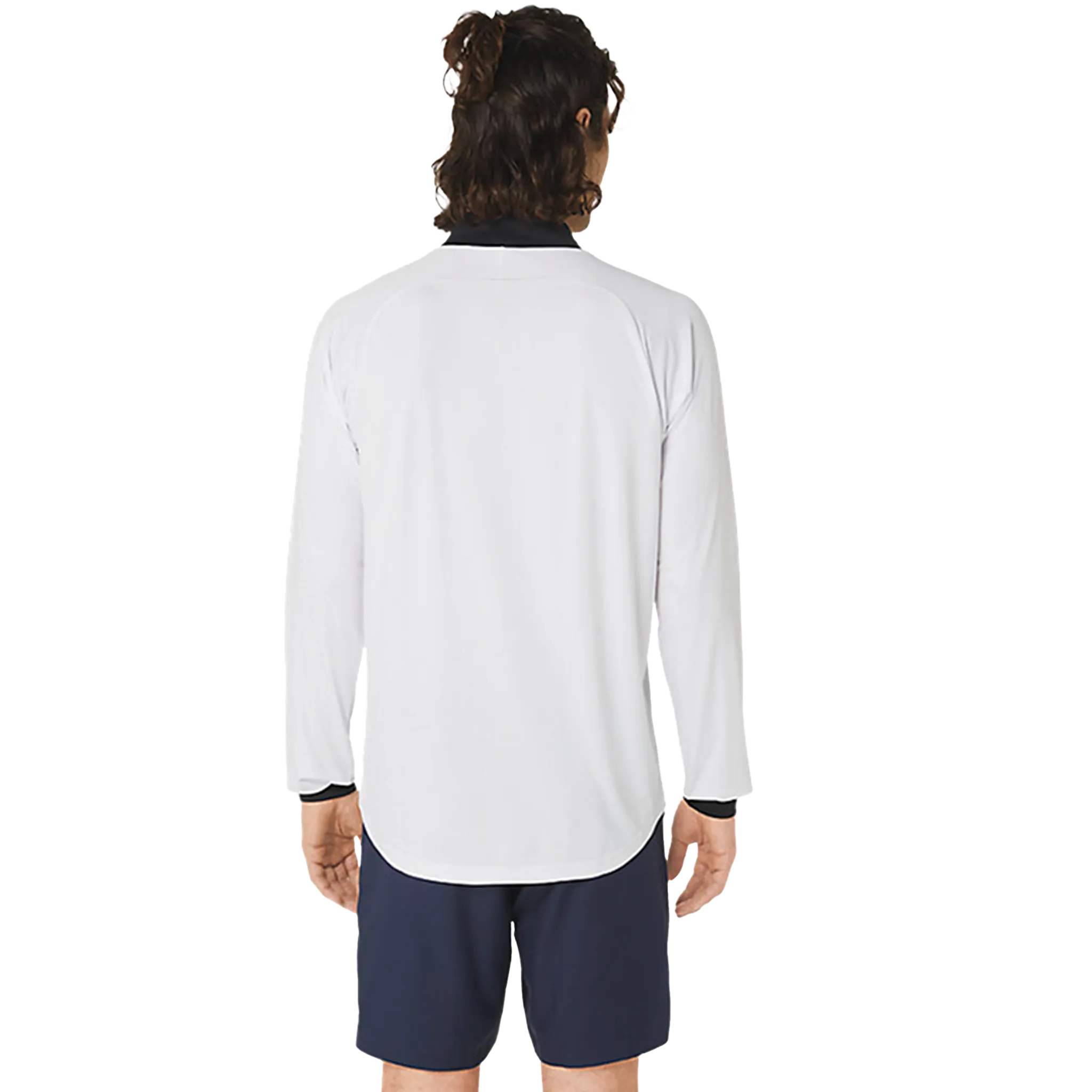 ASICS Men's Long-Sleeve 1/2 Zip Tennis Top White/Black