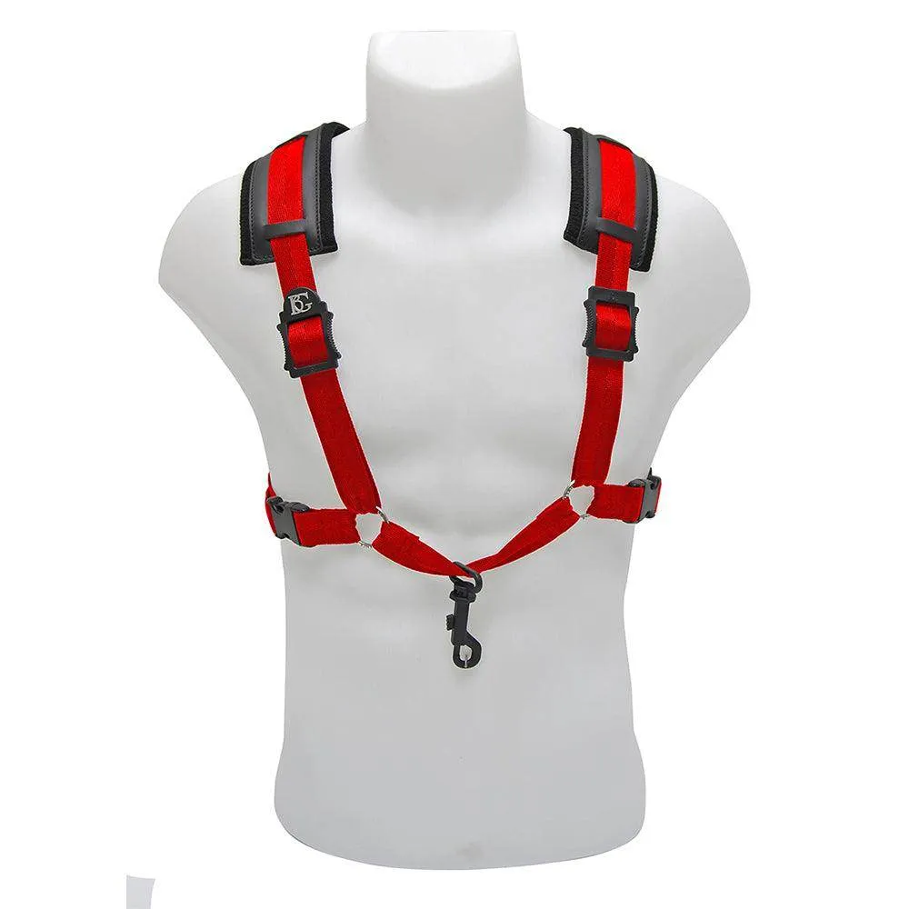 BG A and T Saxophone Comfort Harness ~ Men ~ Red ~ Snap Hook