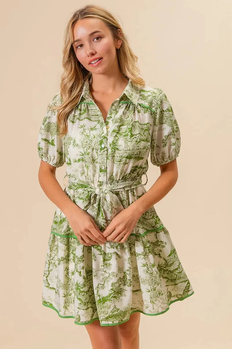 BiBi Woven Printed Tiered Dress S-XL
