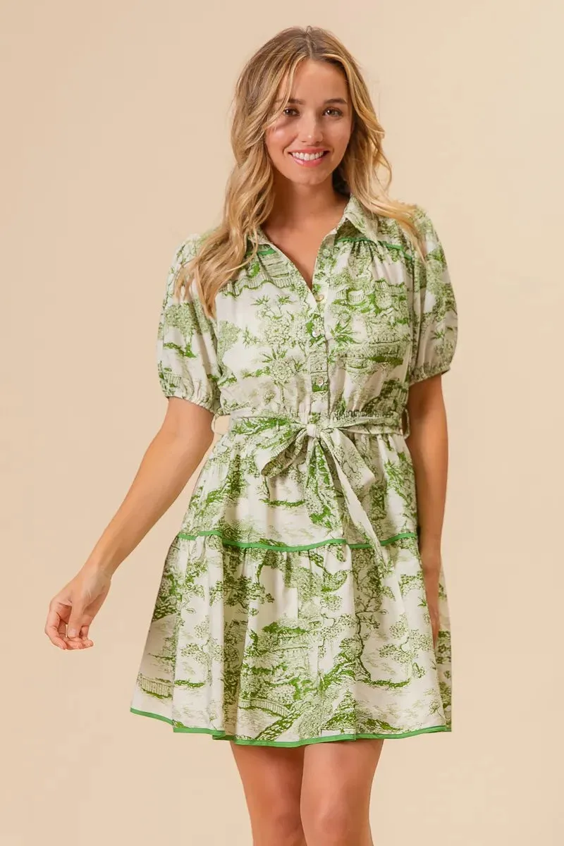 BiBi Woven Printed Tiered Dress S-XL