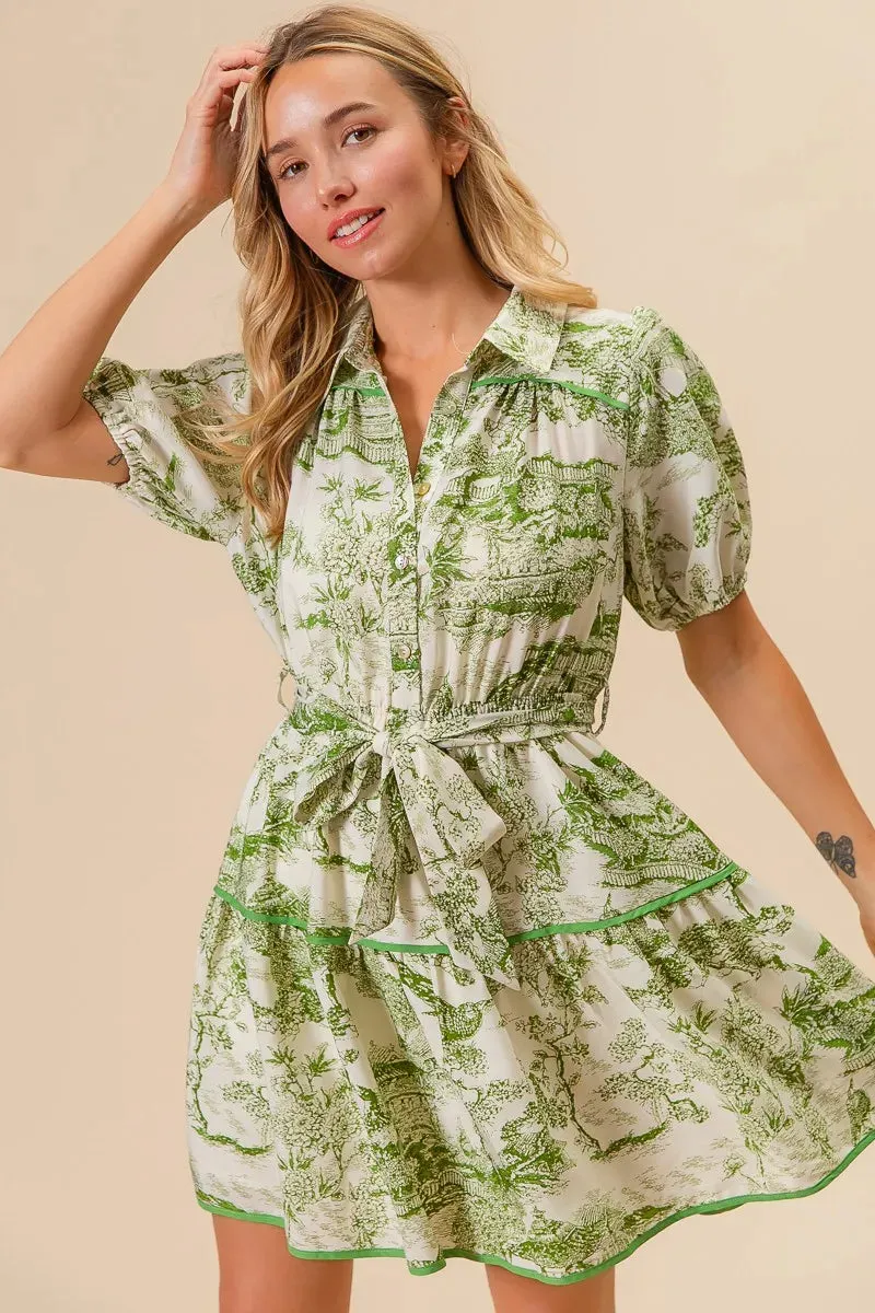 BiBi Woven Printed Tiered Dress S-XL