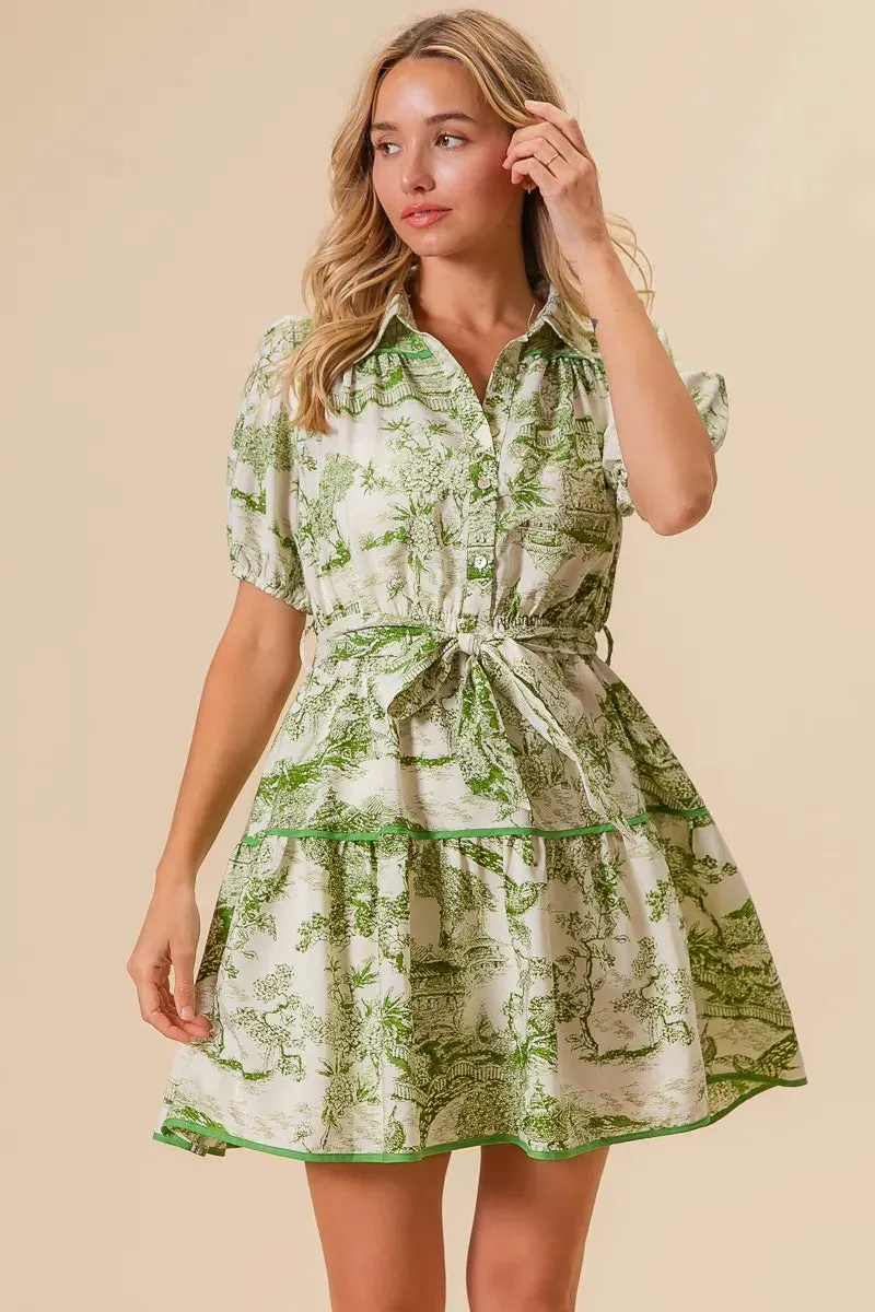 BiBi Woven Printed Tiered Dress S-XL