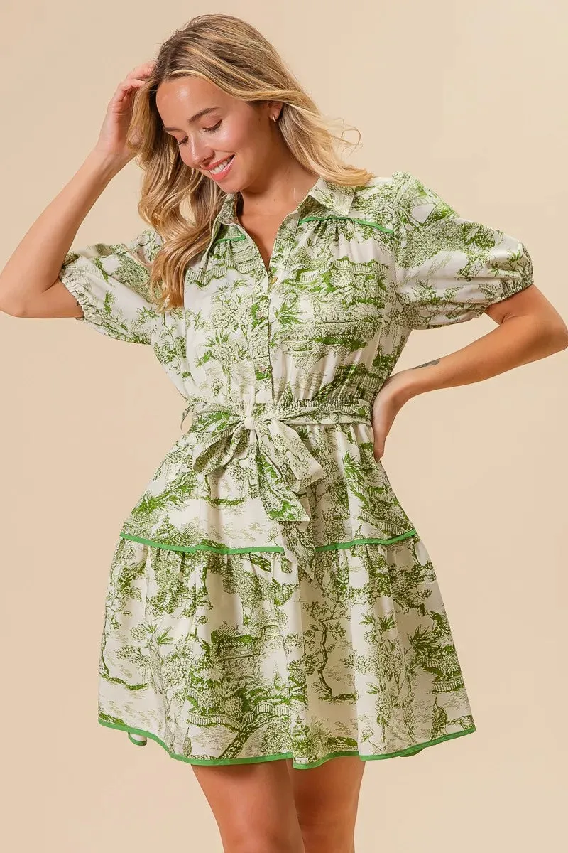 BiBi Woven Printed Tiered Dress S-XL
