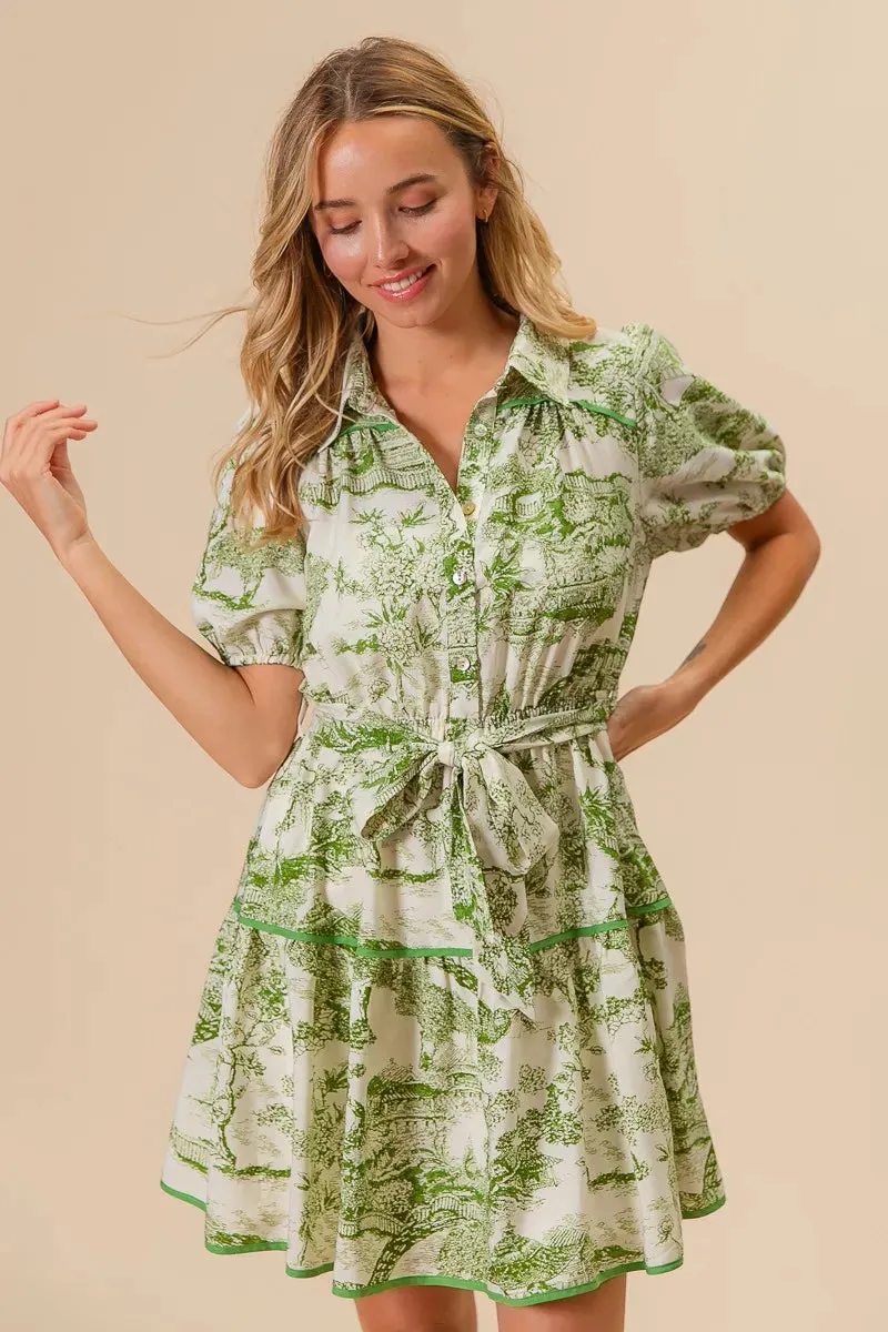 BiBi Woven Printed Tiered Dress S-XL