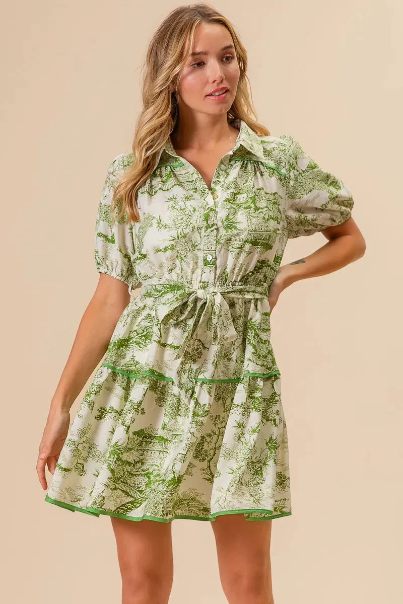BiBi Woven Printed Tiered Dress S-XL