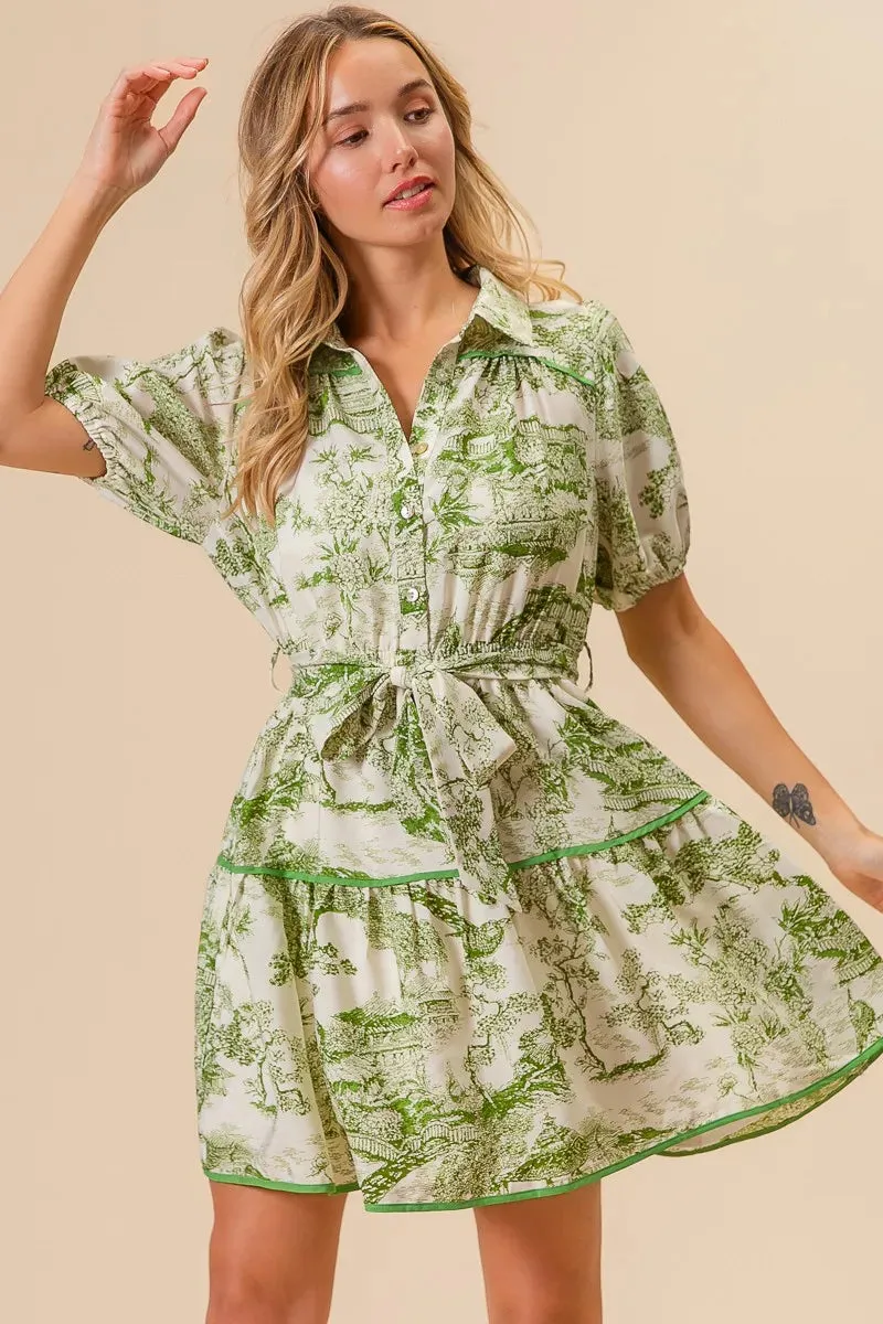 BiBi Woven Printed Tiered Dress S-XL