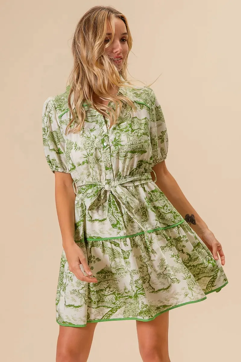 BiBi Woven Printed Tiered Dress S-XL