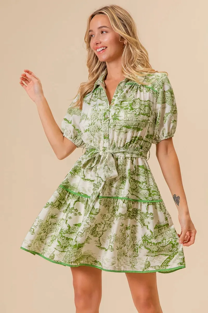 BiBi Woven Printed Tiered Dress S-XL