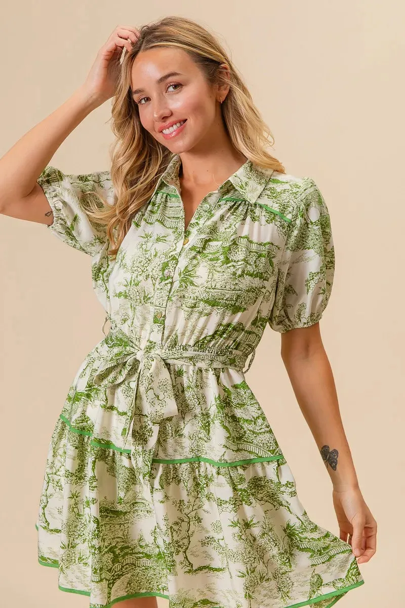 BiBi Woven Printed Tiered Dress S-XL