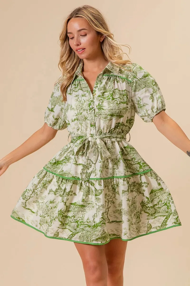 BiBi Woven Printed Tiered Dress S-XL