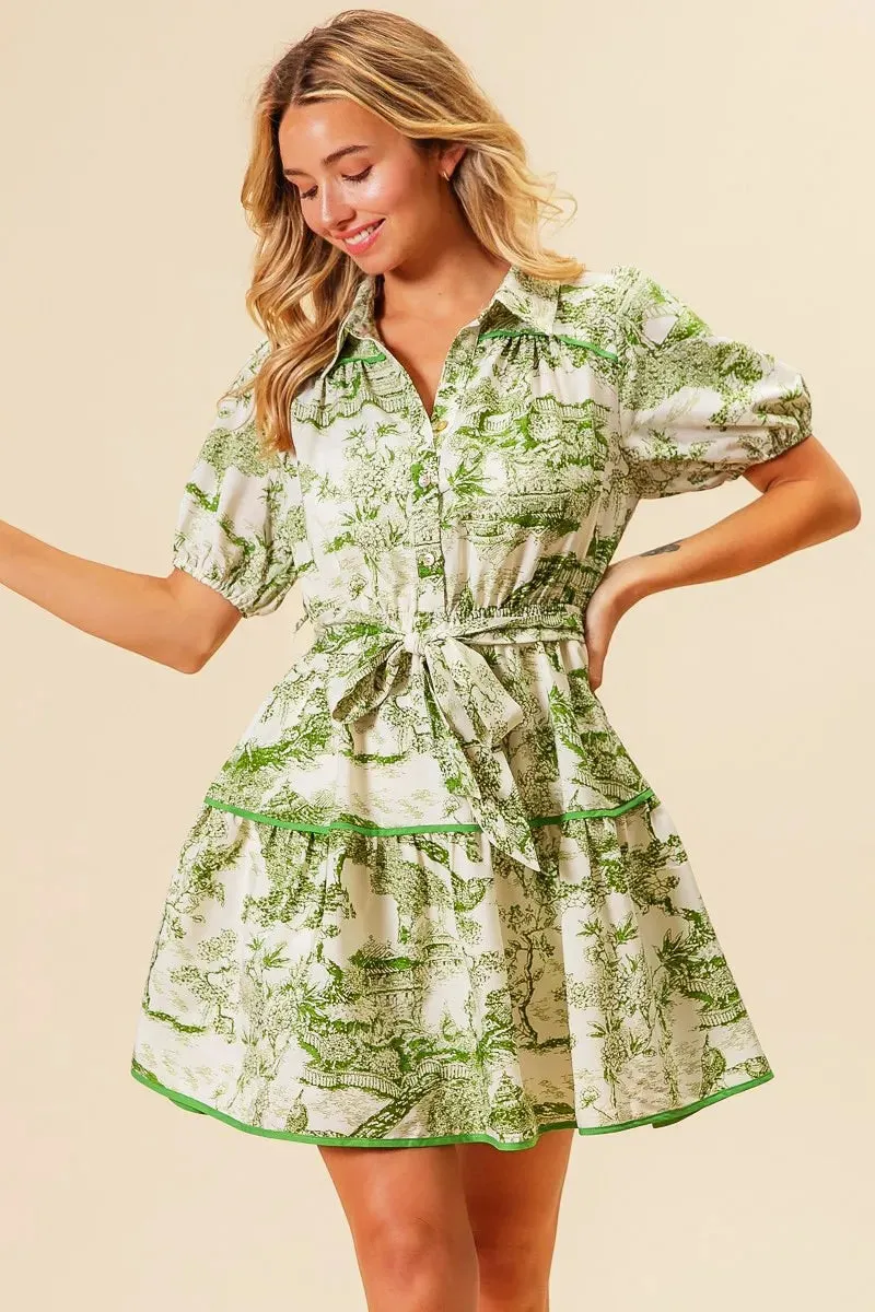 BiBi Woven Printed Tiered Dress S-XL