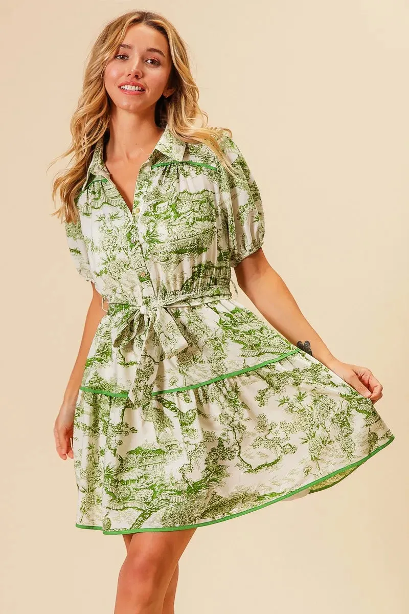 BiBi Woven Printed Tiered Dress S-XL