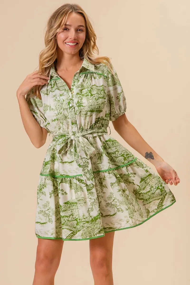 BiBi Woven Printed Tiered Dress S-XL