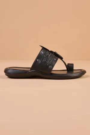 Black Leather Sandal