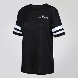 Black Mesh Stripe Tee