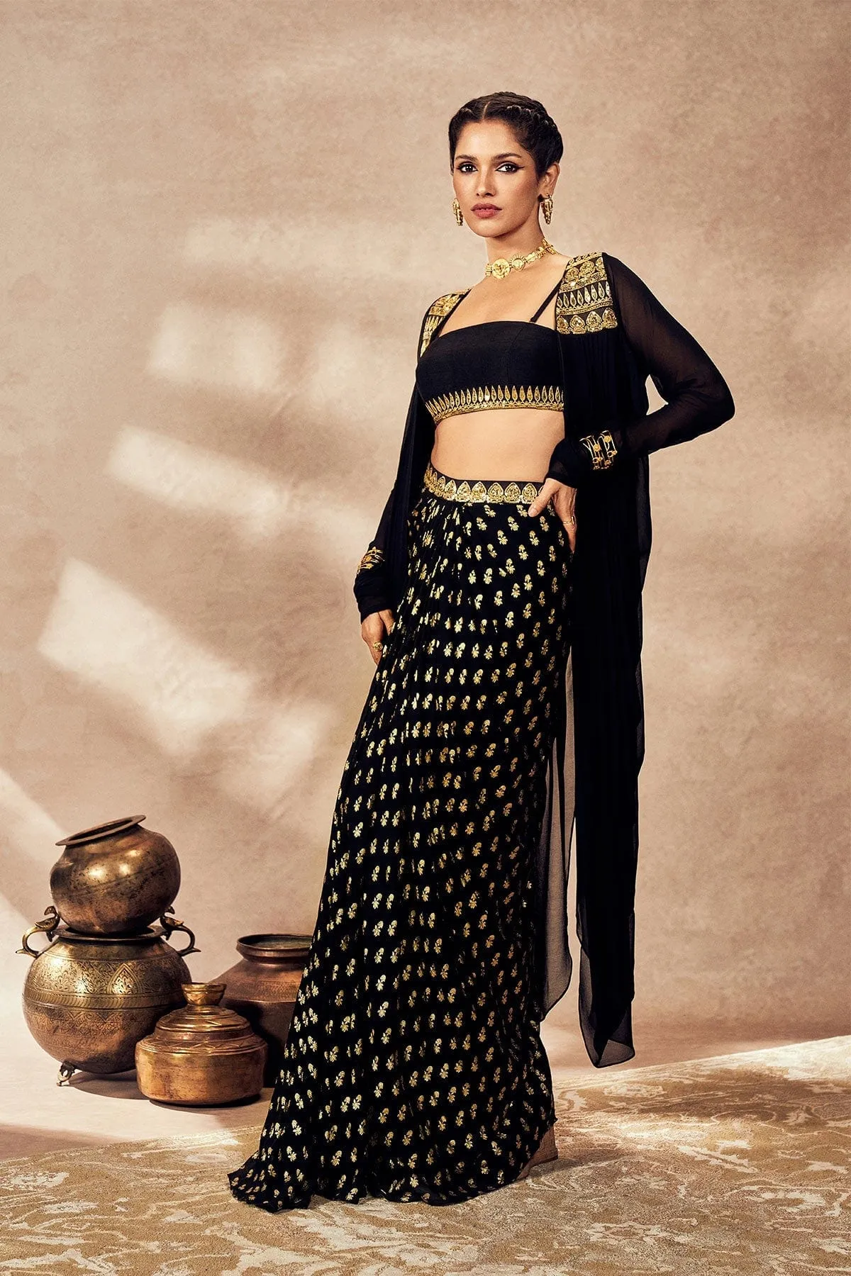 Black Pixie Dust Skirt Set