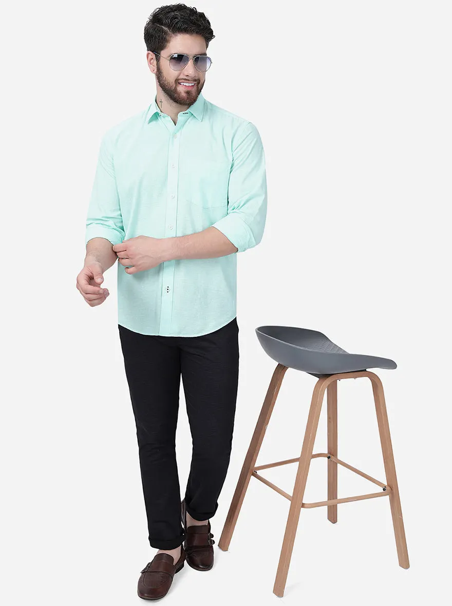 Black Solid Super Slim Fit Casual Trouser | Greenfibre