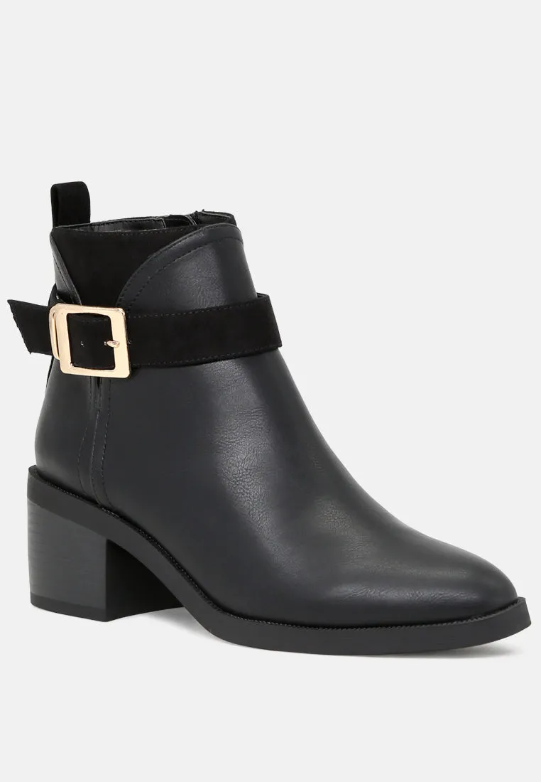 Blake Block Heel Boots With Adjustable Buckle