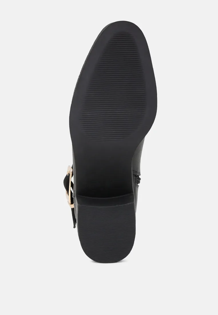 Blake Block Heel Boots With Adjustable Buckle