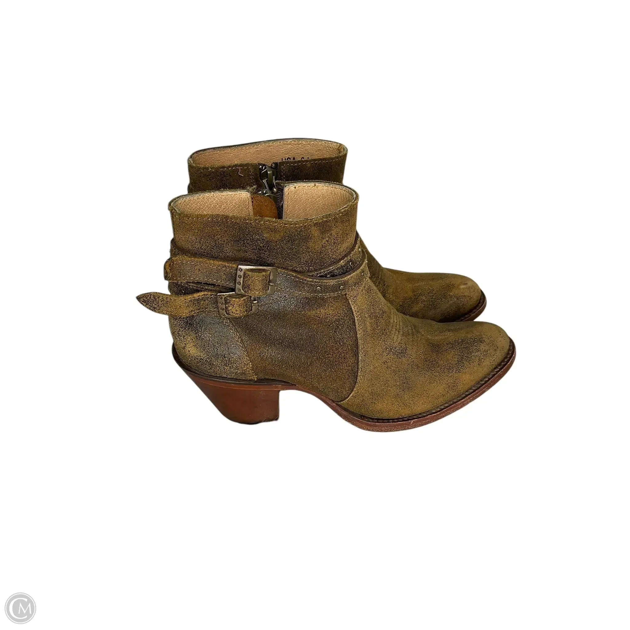 Boots Ankle Heels By Cmc In Brown, Size: 6.5