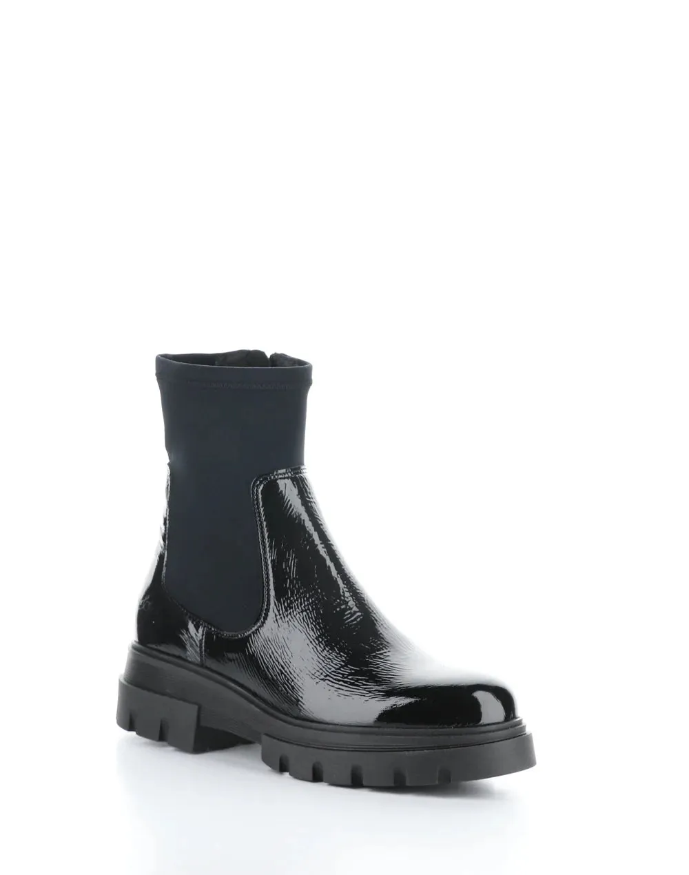 BOS & CO FIVE BLACK PATENT LEATHER WATERPROOF BOOT