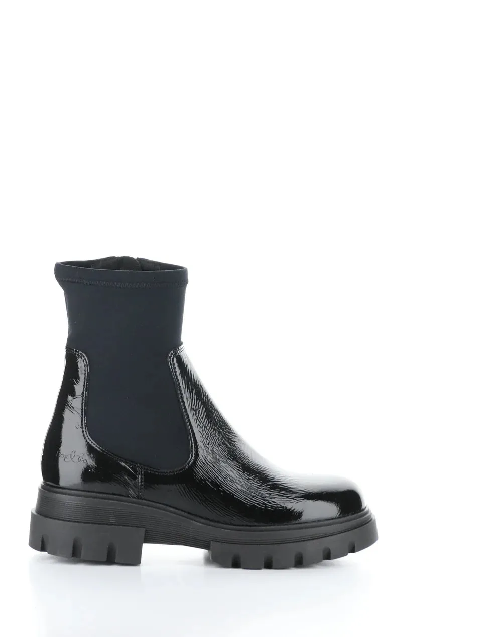 BOS & CO FIVE BLACK PATENT LEATHER WATERPROOF BOOT