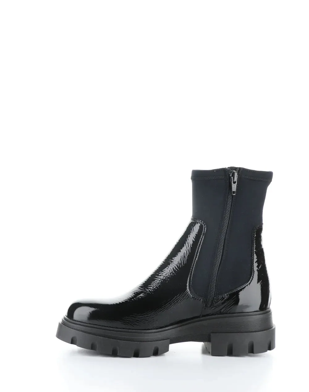 BOS & CO FIVE BLACK PATENT LEATHER WATERPROOF BOOT