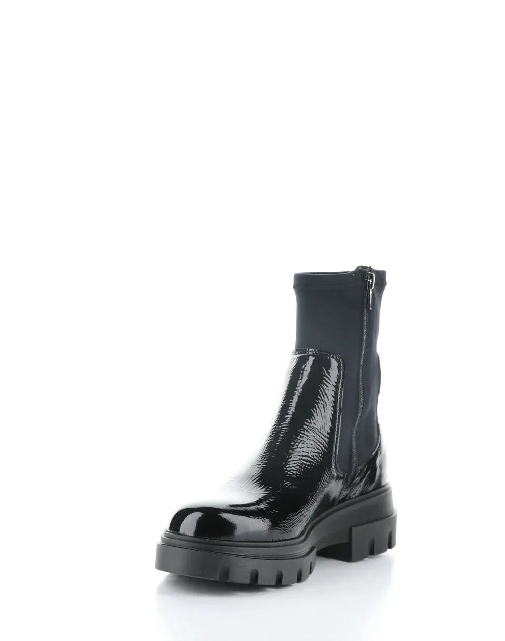 BOS & CO FIVE BLACK PATENT LEATHER WATERPROOF BOOT