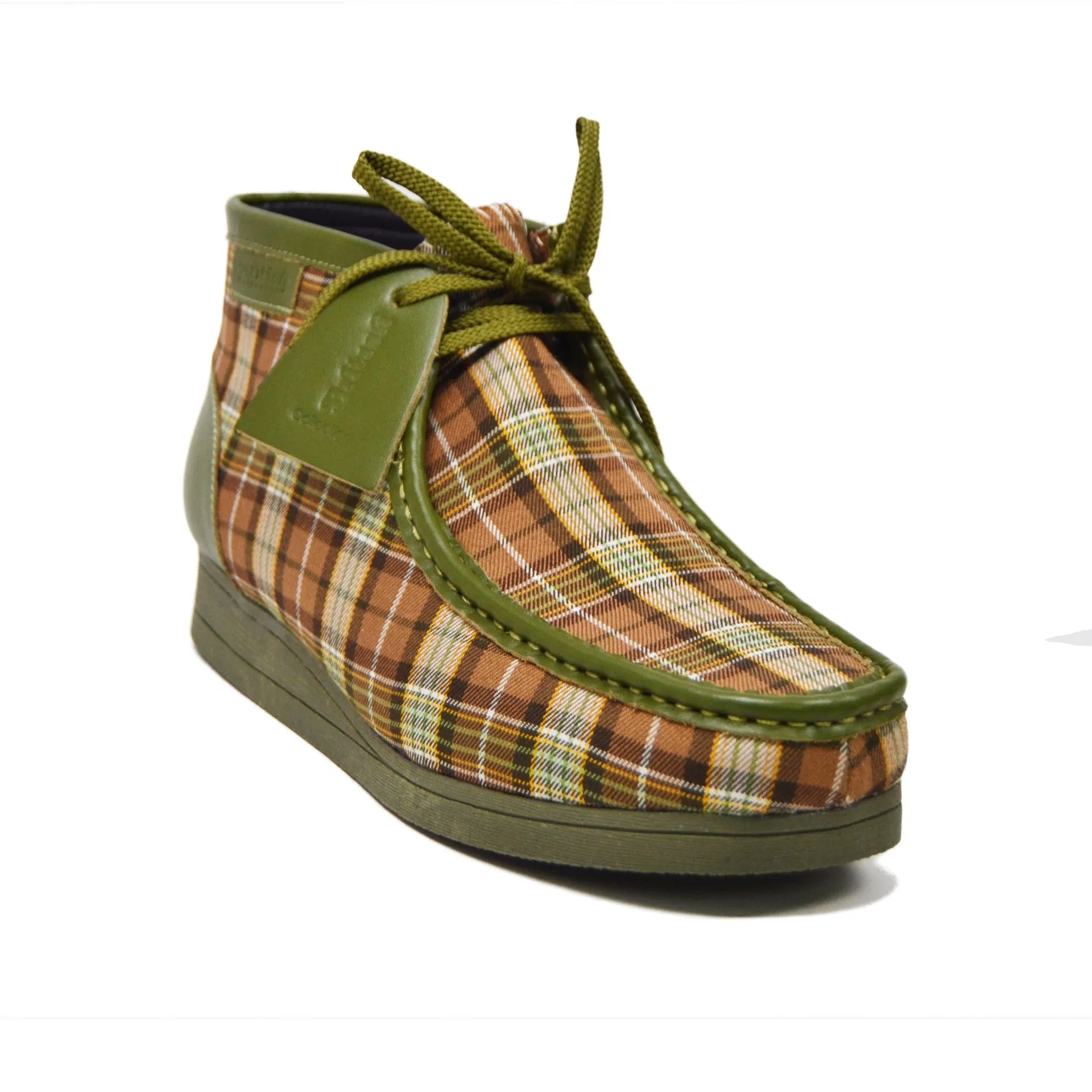 British Walkers New Castle 2 Men's Multicolor Plaid Leather and Suede Ankle Boots