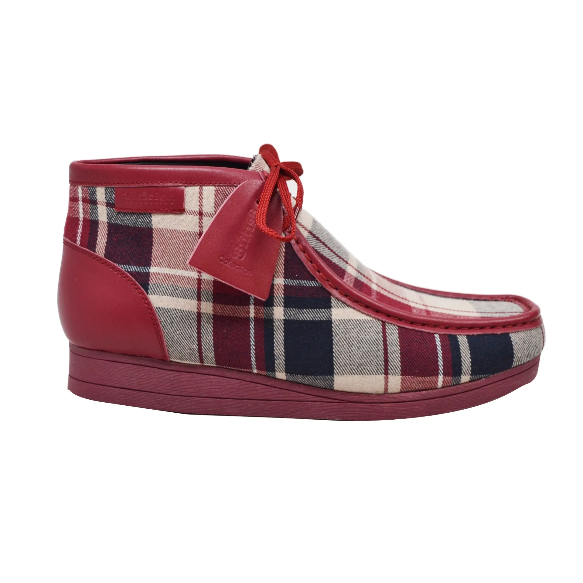 British Walkers New Castle 2 Men's Multicolor Plaid Leather and Suede Ankle Boots