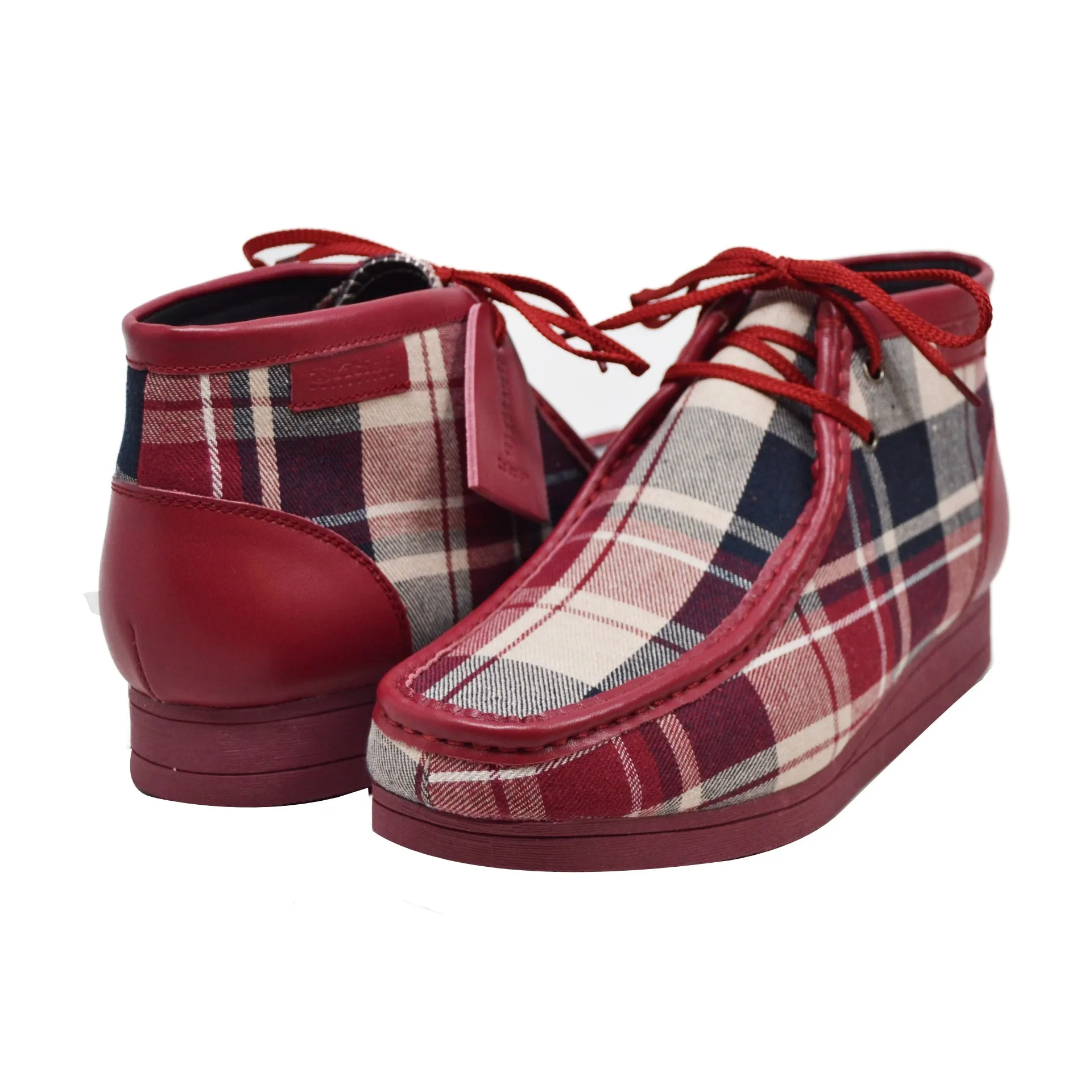 British Walkers New Castle 2 Men's Multicolor Plaid Leather and Suede Ankle Boots
