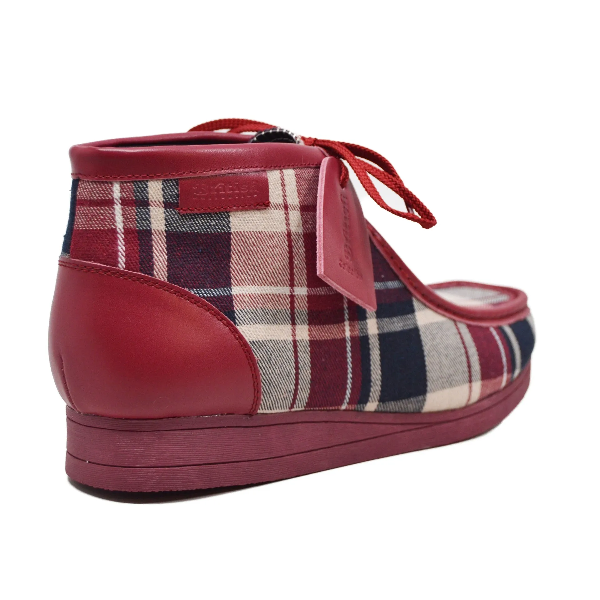 British Walkers New Castle 2 Men's Multicolor Plaid Leather and Suede Ankle Boots