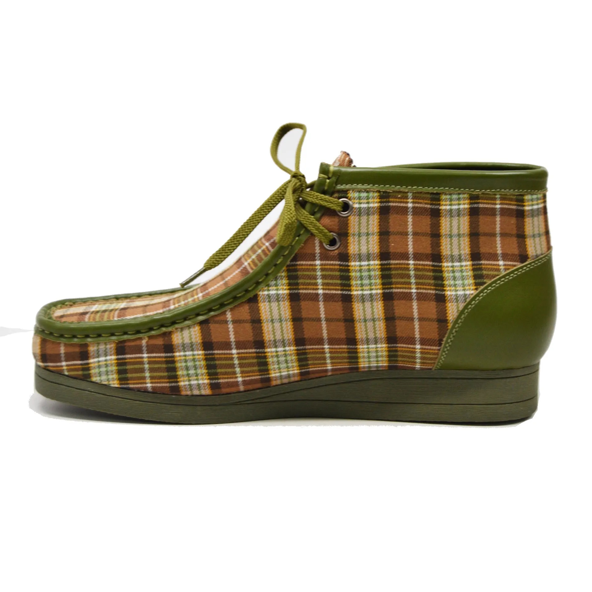 British Walkers New Castle 2 Men's Multicolor Plaid Leather and Suede Ankle Boots