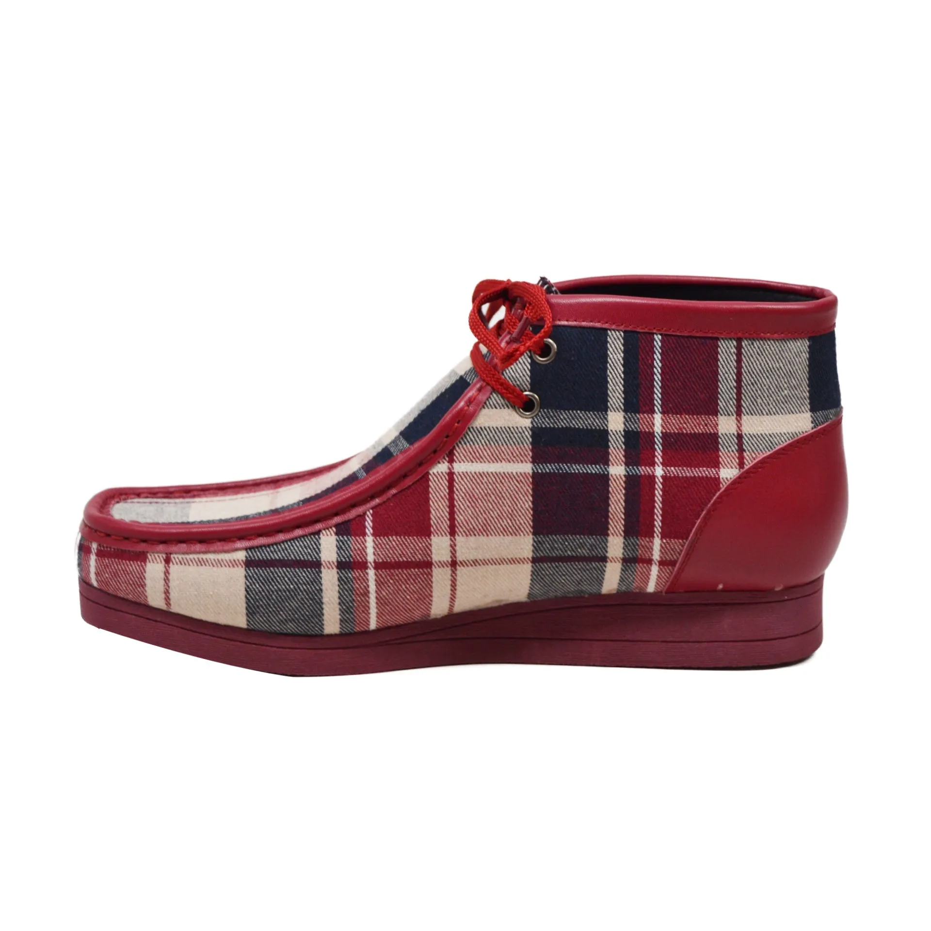 British Walkers New Castle 2 Men's Multicolor Plaid Leather and Suede Ankle Boots