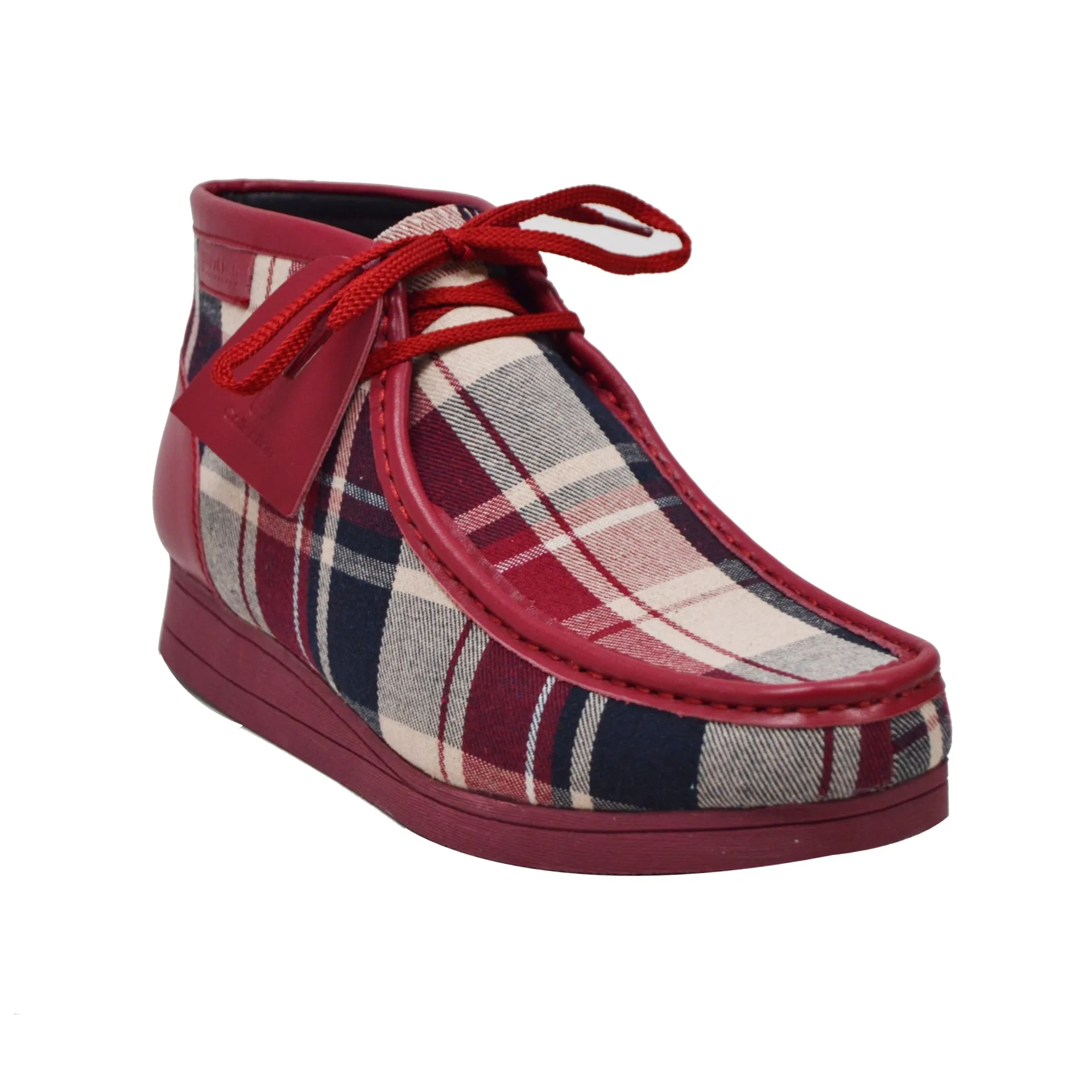 British Walkers New Castle 2 Men's Multicolor Plaid Leather and Suede Ankle Boots